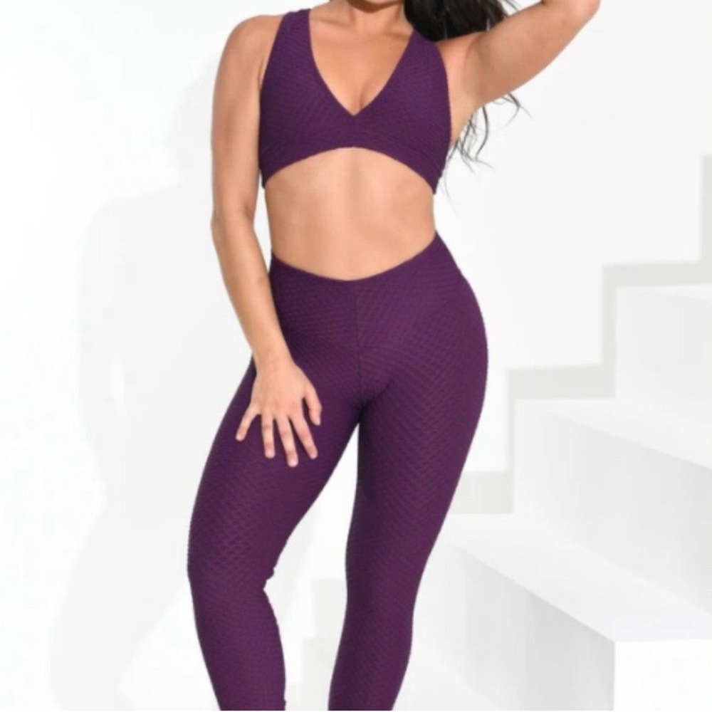 CROCO SKIN SEAMLESS FULL LENGTH LEGGINGS IN AÇAÍ